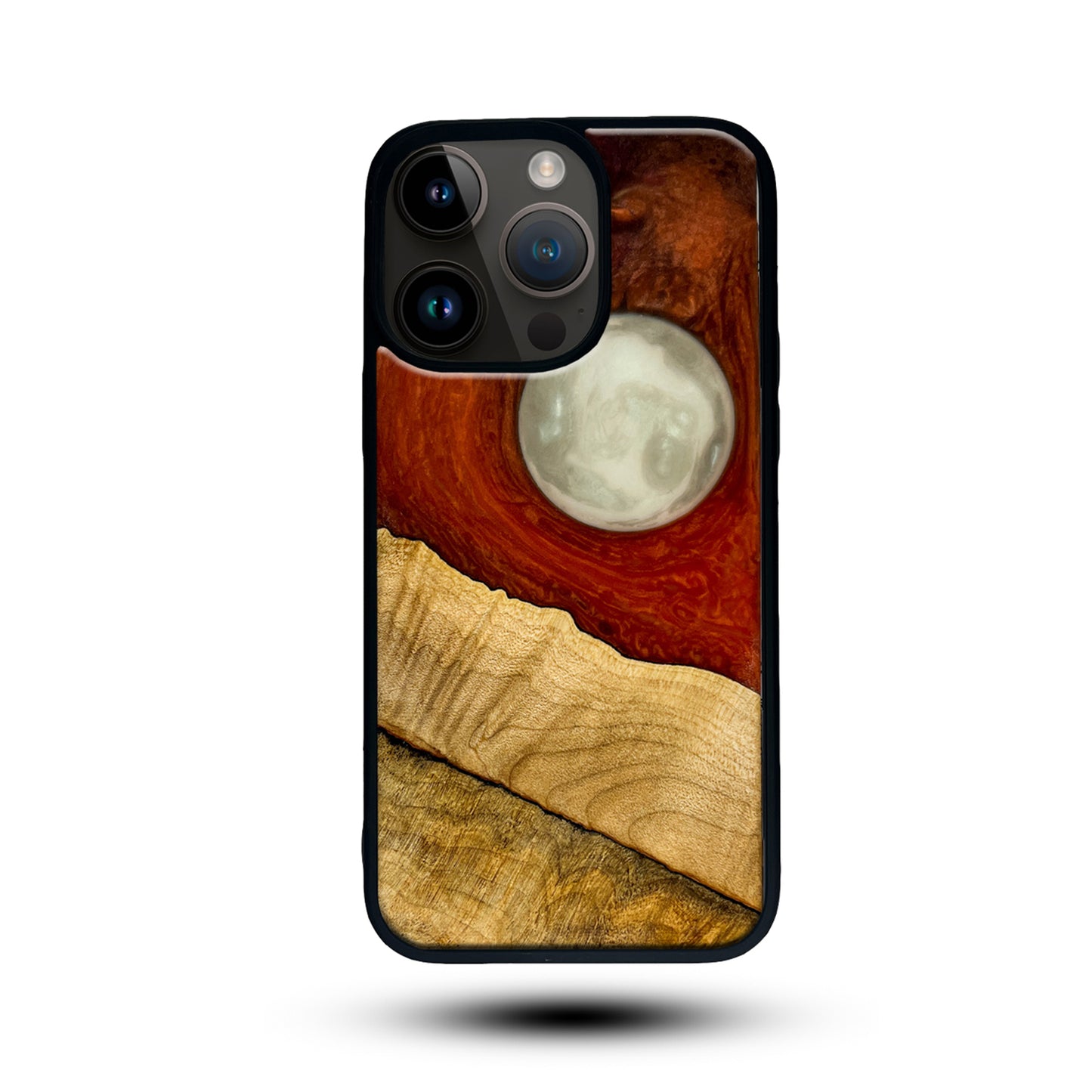 Blood Moon, Real Wood and Epoxy phone case