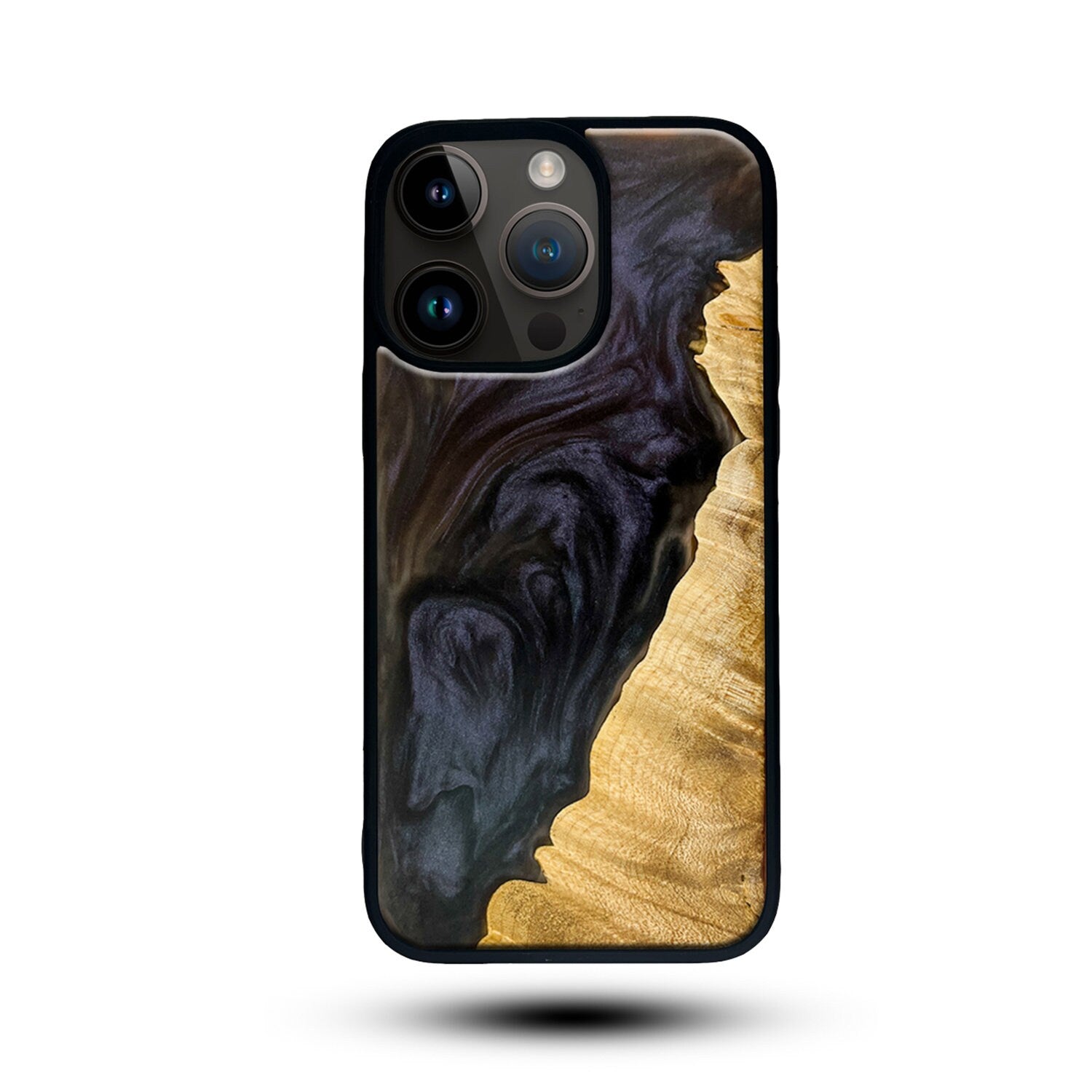 Real Wood and Epoxy phone case, "Khan" Wood and Resin Phone case, Best iPhone, Galaxy and Pixel case